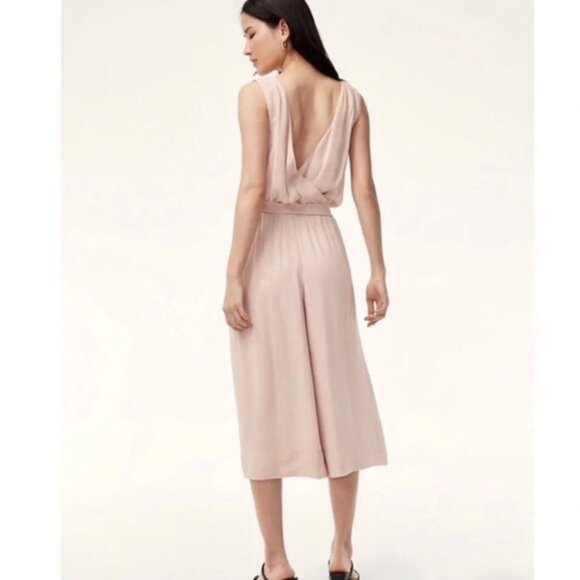 Babaton Aritzia Maximillian Jumpsuit Wide Leg Crop Denude Beige Taupe Size XS - Picture 15 of 15